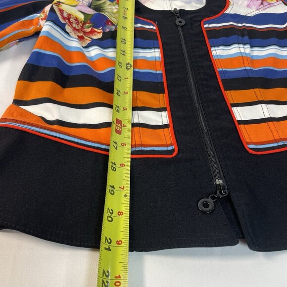 Joseph Ribkoff Floral & Stripe Zip Jacket – Size 10 (CAN/USA) - Picture 15 of 15
